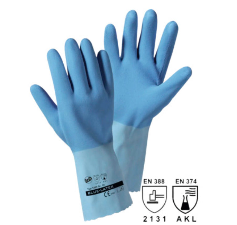 Handschuh Blue Latex Größe 8
