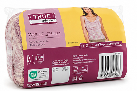 Wolle Frida 57% Baumwolle 43% Viskose 100g 250m Bild 2