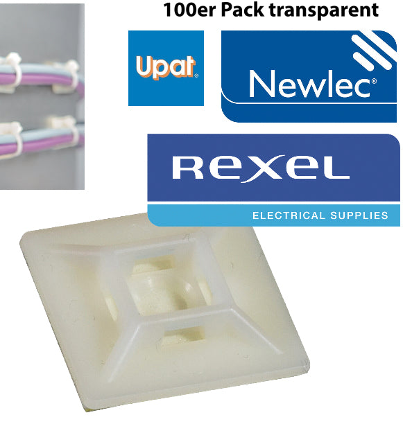 Kabelbindersockel transparent 100er Pack Art. 2499536