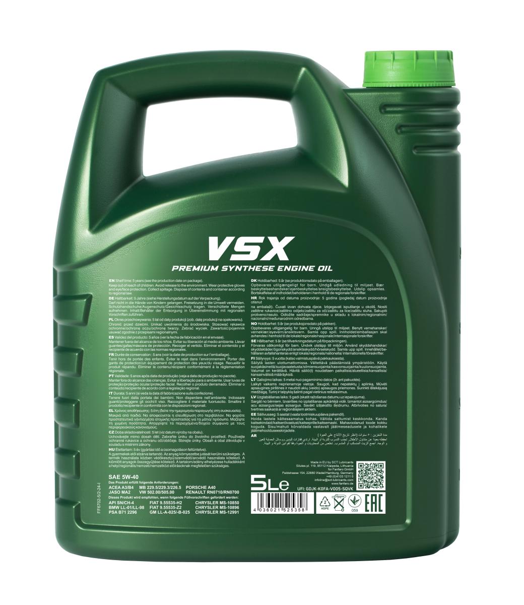 FANFARO 6702 VSX 5W-40 5 Liter