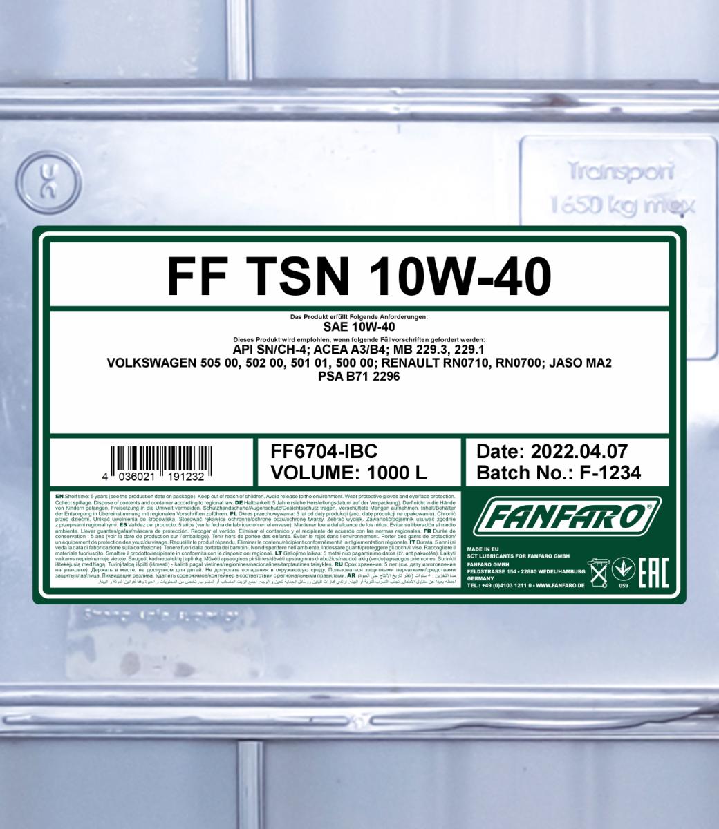 FANFARO 6704 TSN 10W-40 1000 Liter