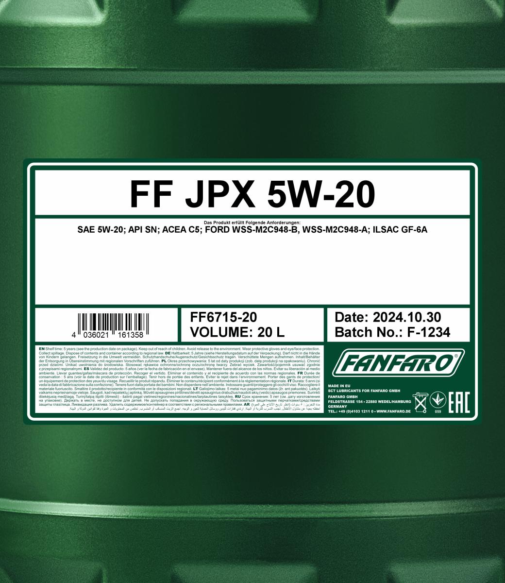 FANFARO 6715 JPX 5W-20 20 Liter
