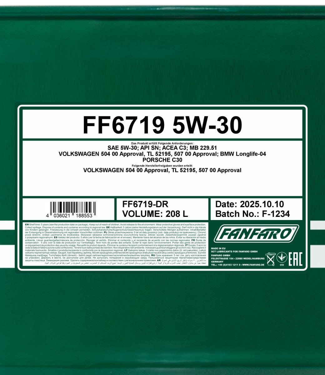 FANFARO 6719 SAE 5W-30 208 Liter