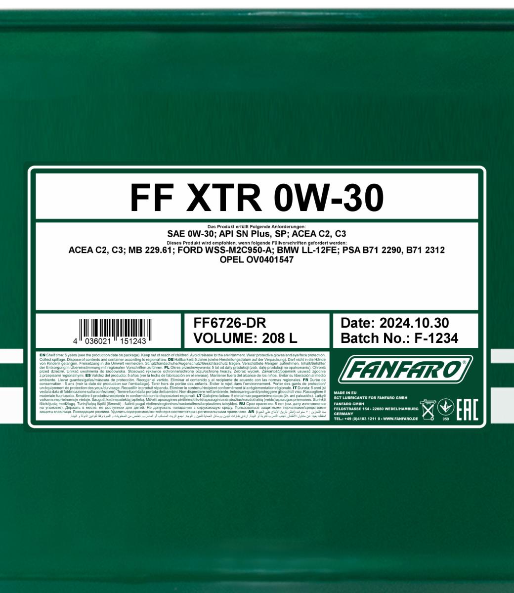 FANFARO 6726 XTR 0W-30 208 Liter