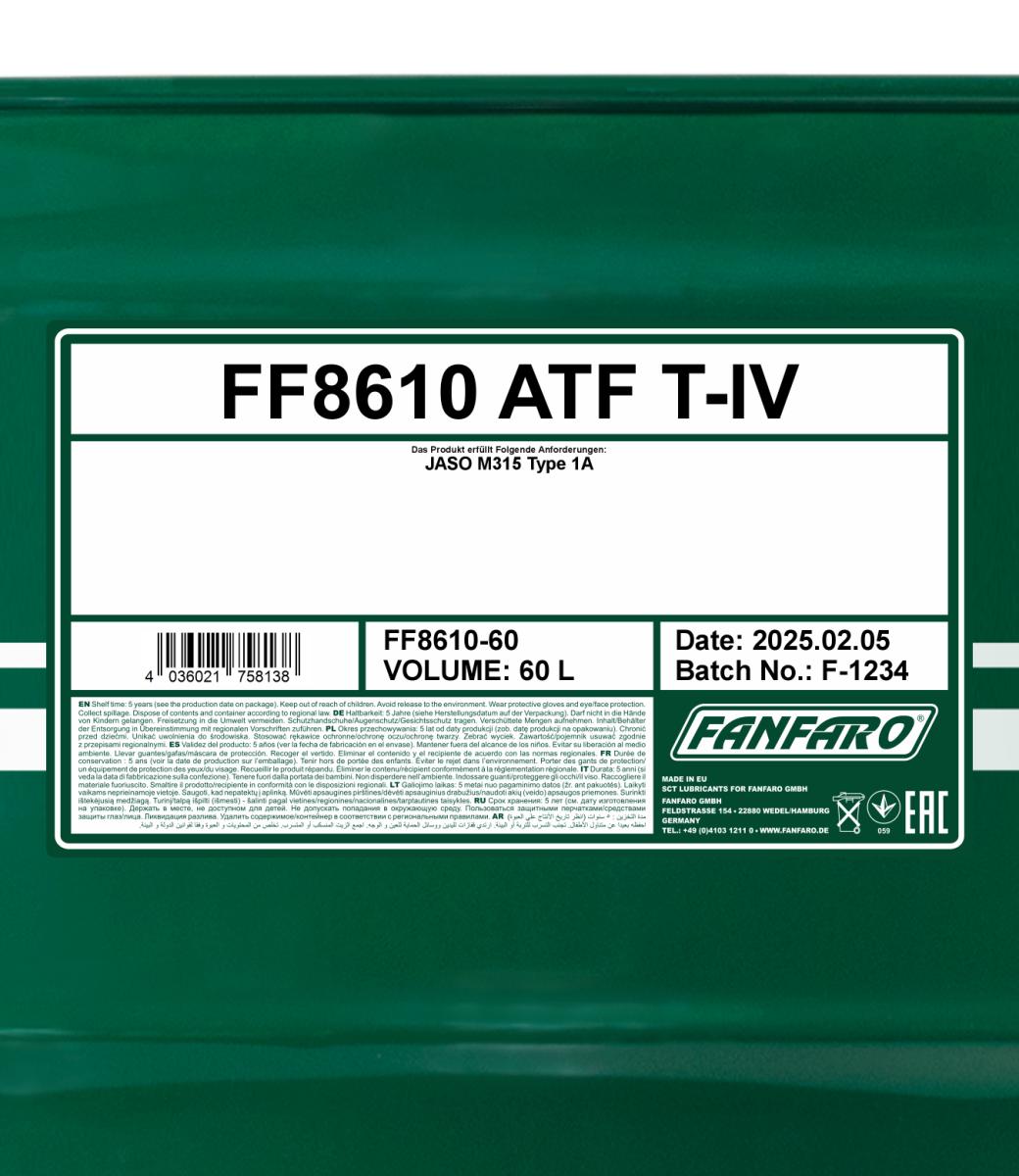 FANFARO 8610 ATF T-IV 60 Liter