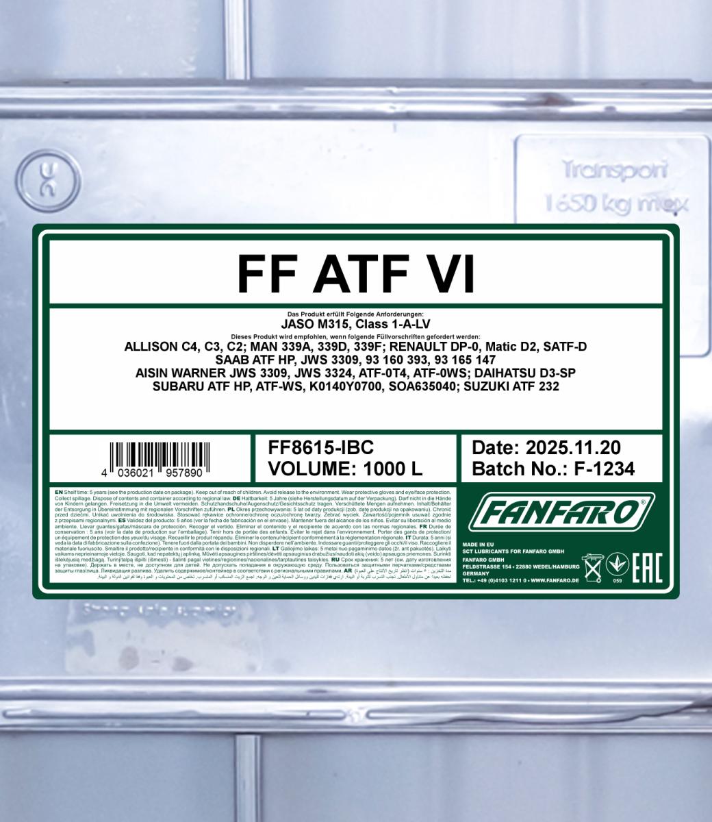 FANFARO 8615 ATF VI 1000 Liter