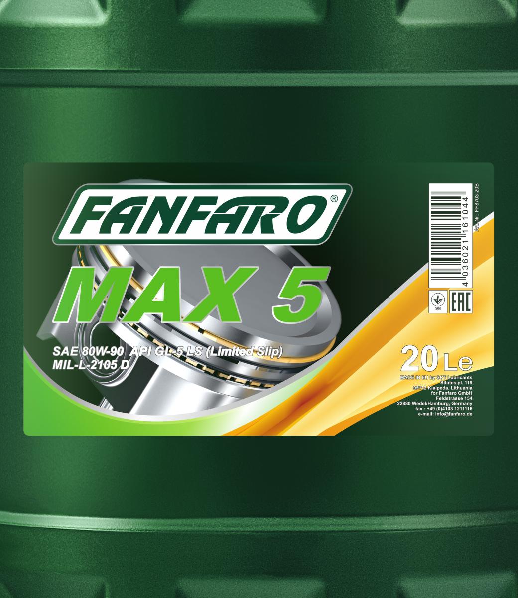 FANFARO 8703 MAX 5 80W-90 GL-5 LS 20 Liter