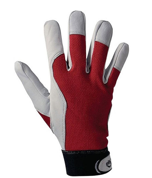 Sonderposten- GRIFFY Montagehandschuh aus Ziegen-Nappaleder Qualität ungleichmäßig, Handschuh eng genäht Größe 9 - 10