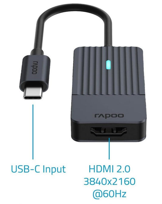 Rapoo USB-C Adapter "UCA-1004", USB-C auf HDMI™, Grau