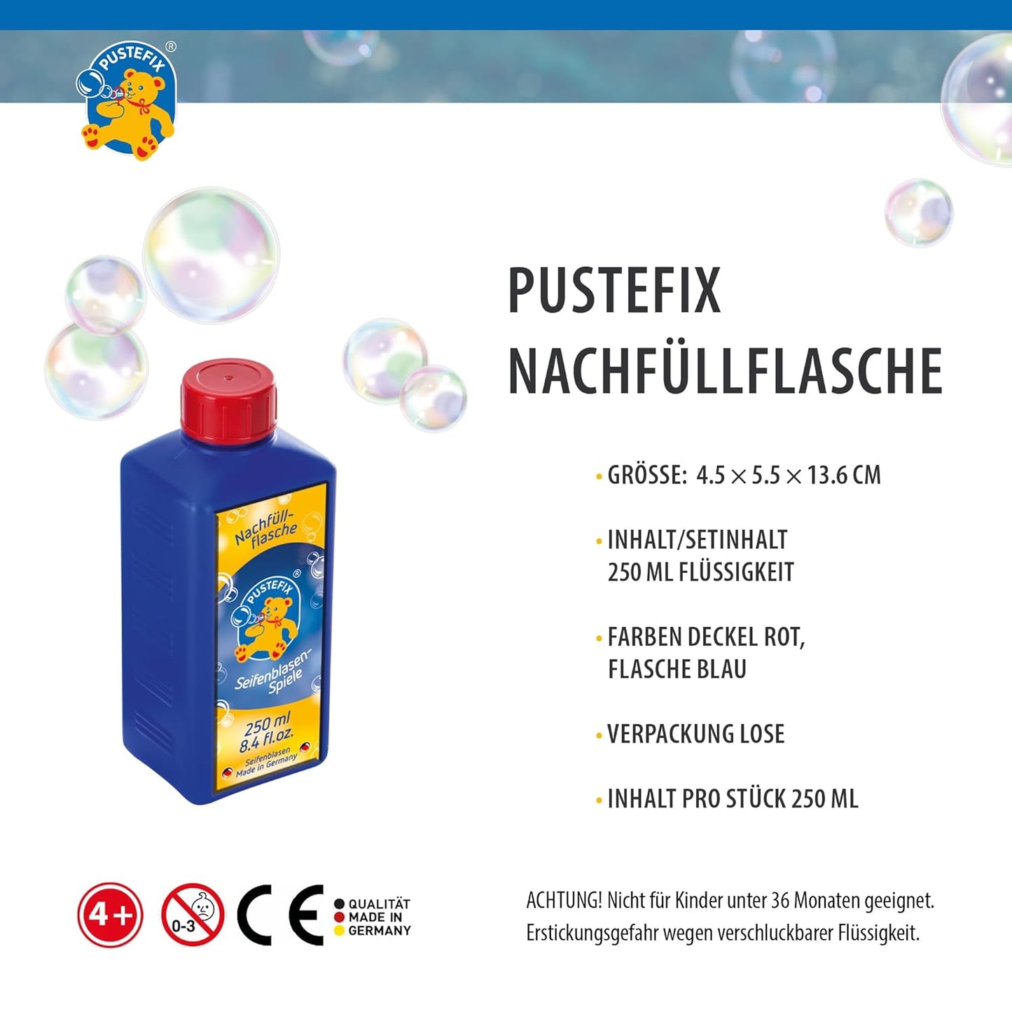 Pustefix Seifenblasen Nachfüllflasche 250 ml