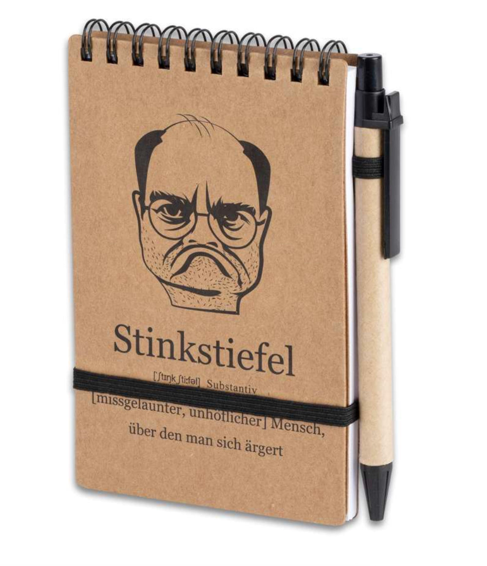 Stinkstiefel Notizzettel mit Stift