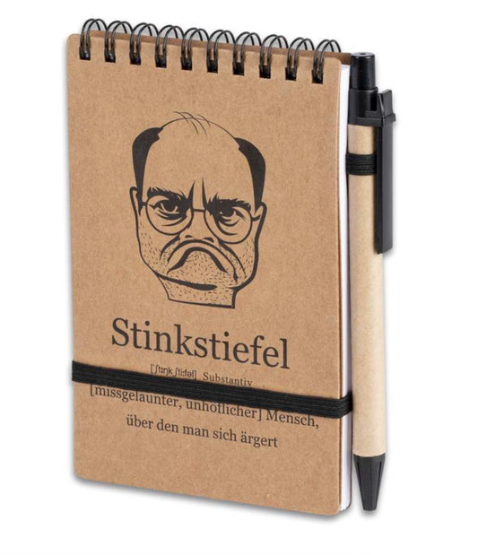 Stinkstiefel Notizzettel mit Stift