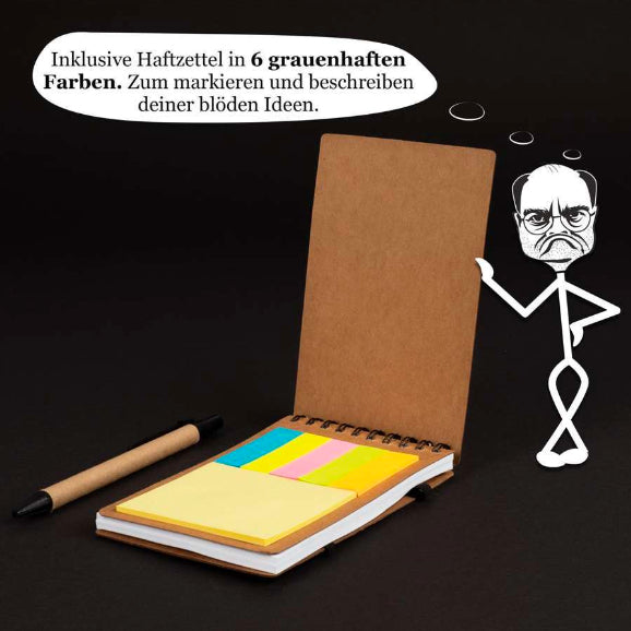 Stinkstiefel Notizzettel mit Stift