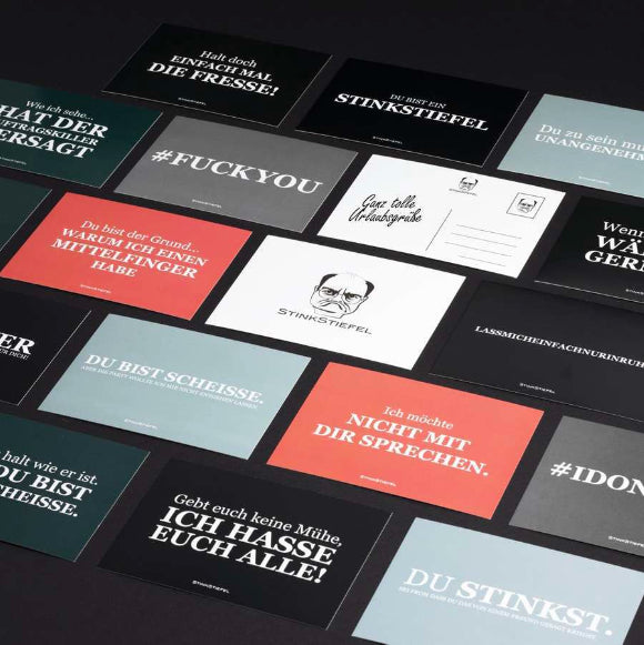 Stinkstiefel Postkarten 20er Pack