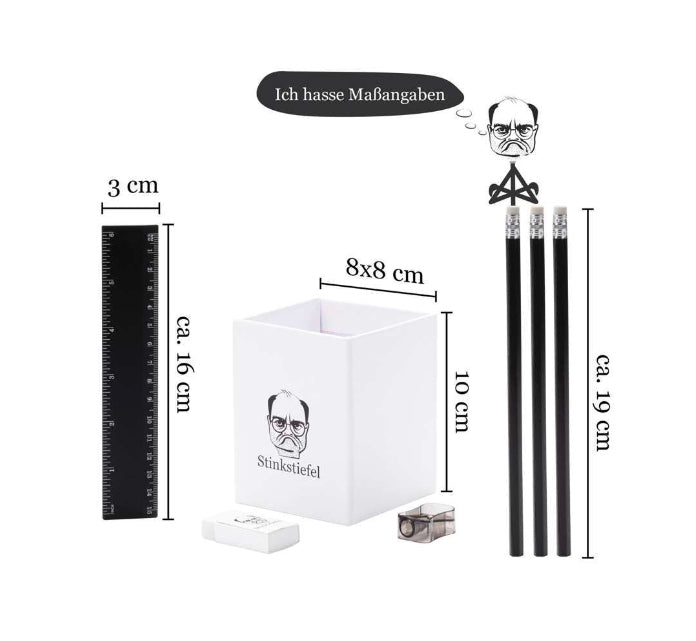 Stinkstiefel Stiftebox mit Inhalt 7-teilig