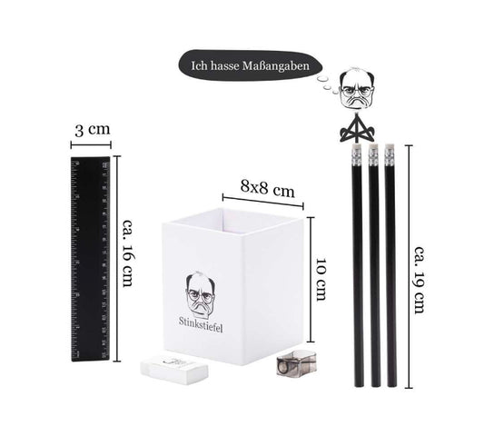 Stinkstiefel Stiftebox mit Inhalt 7-teilig