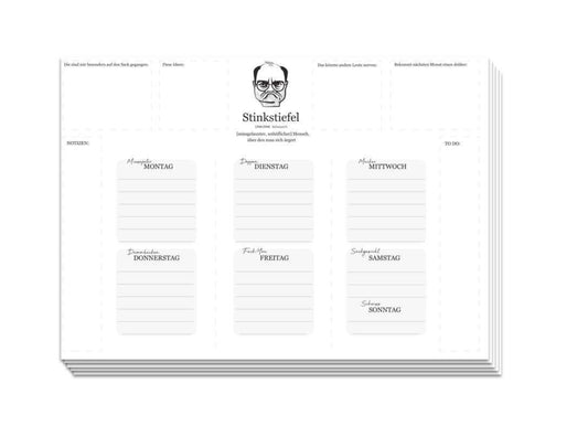 Stinkstiefel Wochenplaner DIN A4