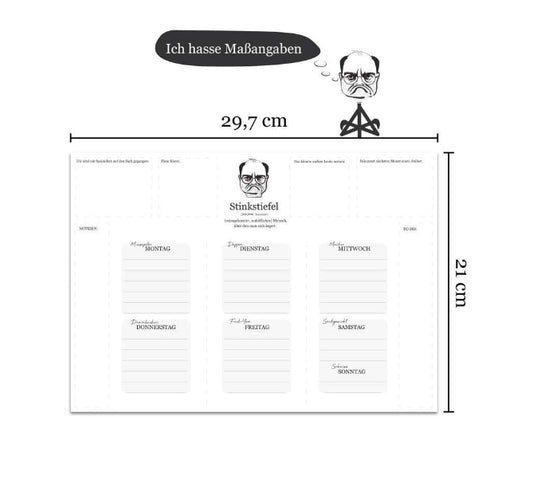 Stinkstiefel Wochenplaner DIN A4