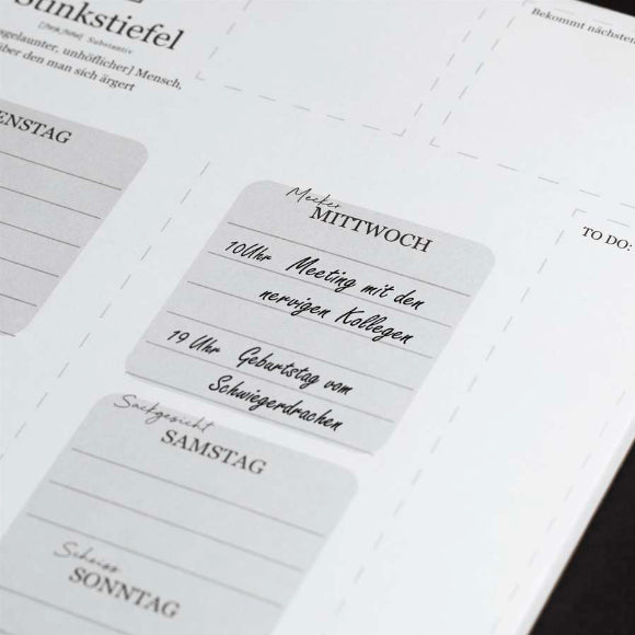 Stinkstiefel Wochenplaner DIN A4