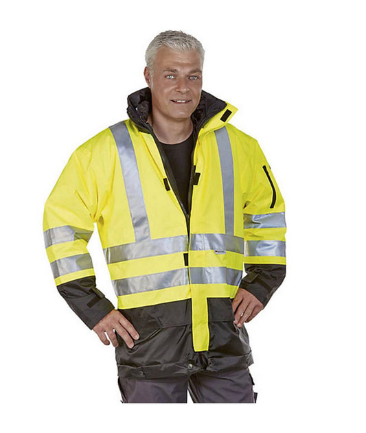 SANTORINI 3-in-1 Warnschutz-Parka, neongelb,Polyest./PU EN20471 KL 3 + EN 343,mit Reflexstr.,rausnehmb.Innenjacke Größe S - XXXL