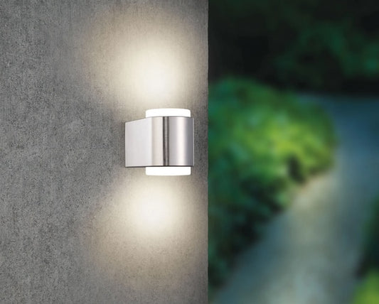 LED Außenleuchte Wandleuchte Sindia Edelstahl IP44 7,5W 420lm warmweiß 3000K