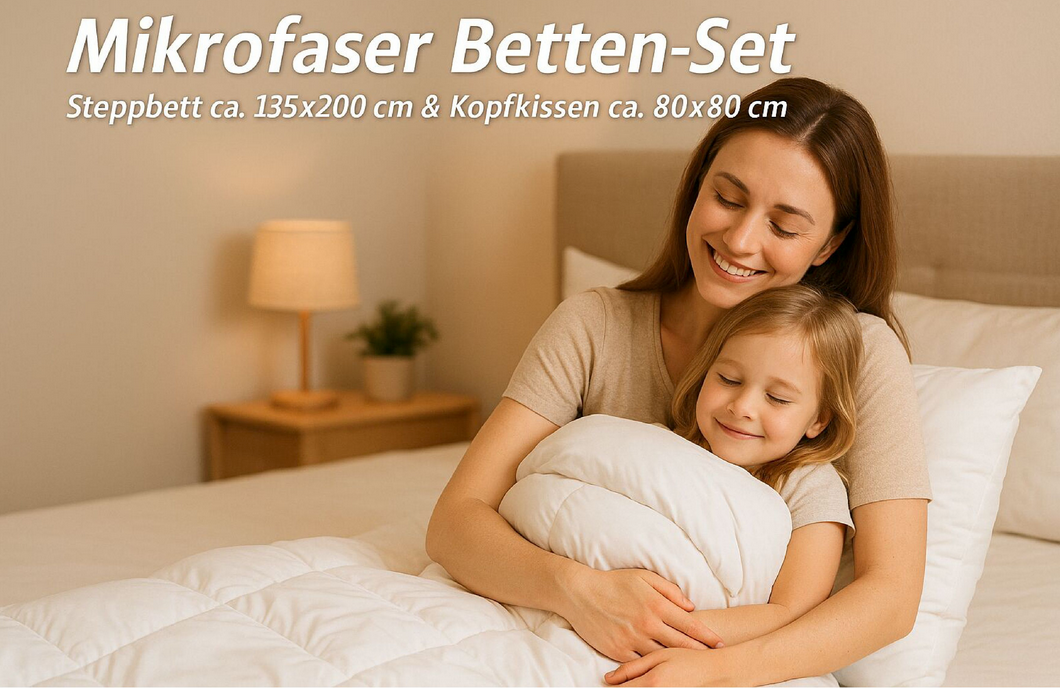 Lunara Mikrofaser Betten Set Steppbett und Kissen 6 Stück