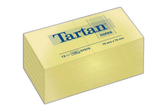 Soe Tartan Haftnotiz Notes 0 76x76 mm ge 12x100Bl  100 Stück