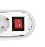 Steckerleiste 6fach mit Schalter KISI weiss 45 Grad mit 1,40m Kabel CE GS   7595628 100 Stück