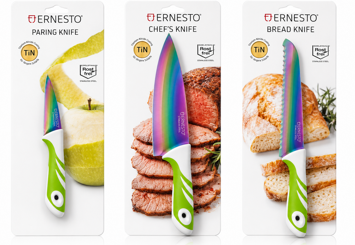 Ernesto Messer 3 Mod. je 5 Stk. Brotmesser/Chefmesser/2er Set Schälmesser Bild 1