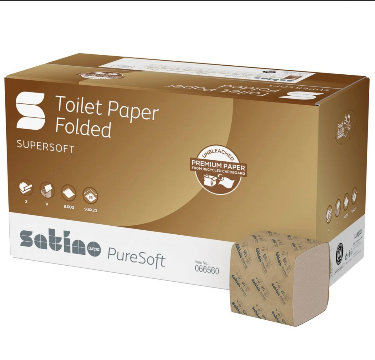 Satino Toilettenpapier PureSoft gefaltet 30x300Bl. Bild 2