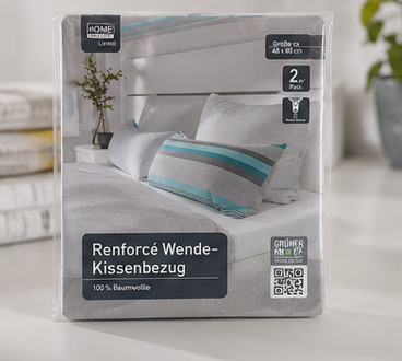 Renforce Wende Kissenbezug 2er Pack (2 Farben) Bild 2