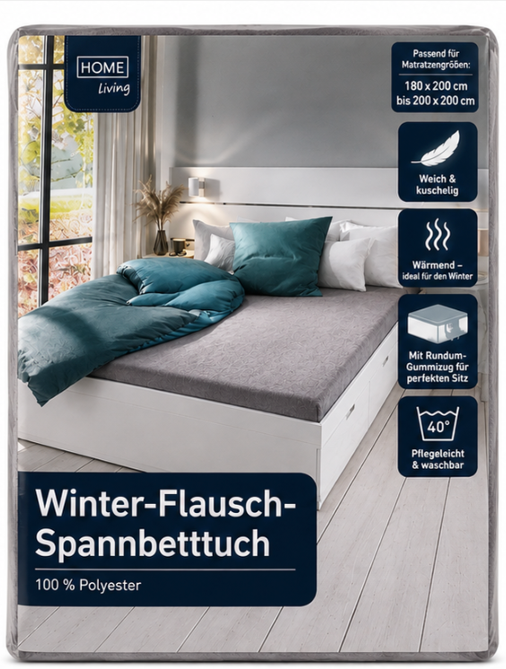 Winterflausch Spannbetttuch 180-200x200 Bild 2