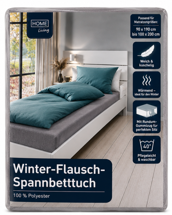 Winterflausch Spannbetttuch 90x200 Bild 2