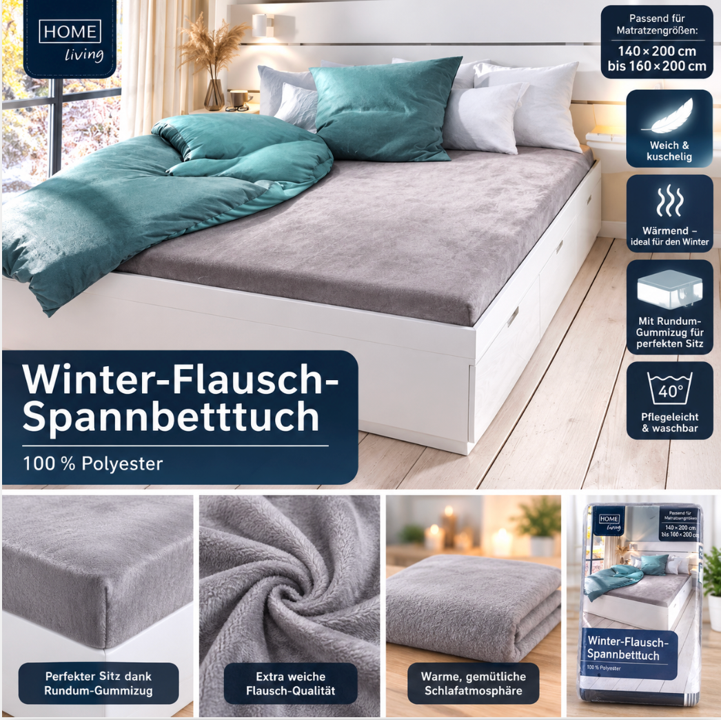 Winterflausch Spannbetttuch 140-160x200 Bild 1