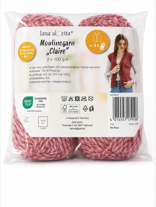 Moulinegarn Claire 2x100g Wolle 2x100g 2x225m 100% Polyacryl Bild 1