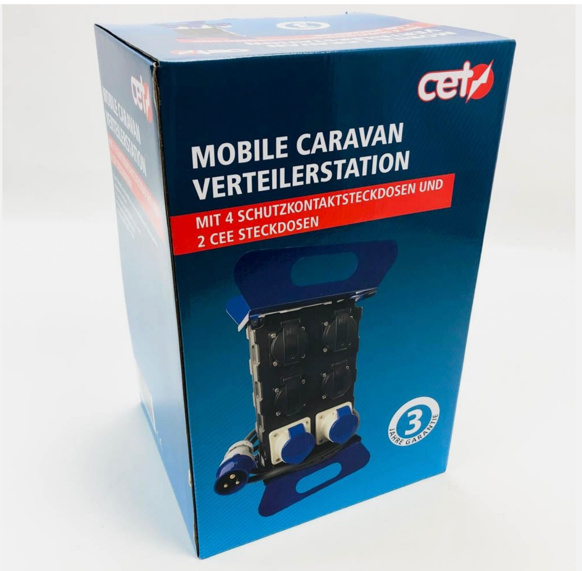 CET Camping Kabeltrommel Caravan Verteilerstation mit 4 SchuKo Dosen Bild 1
