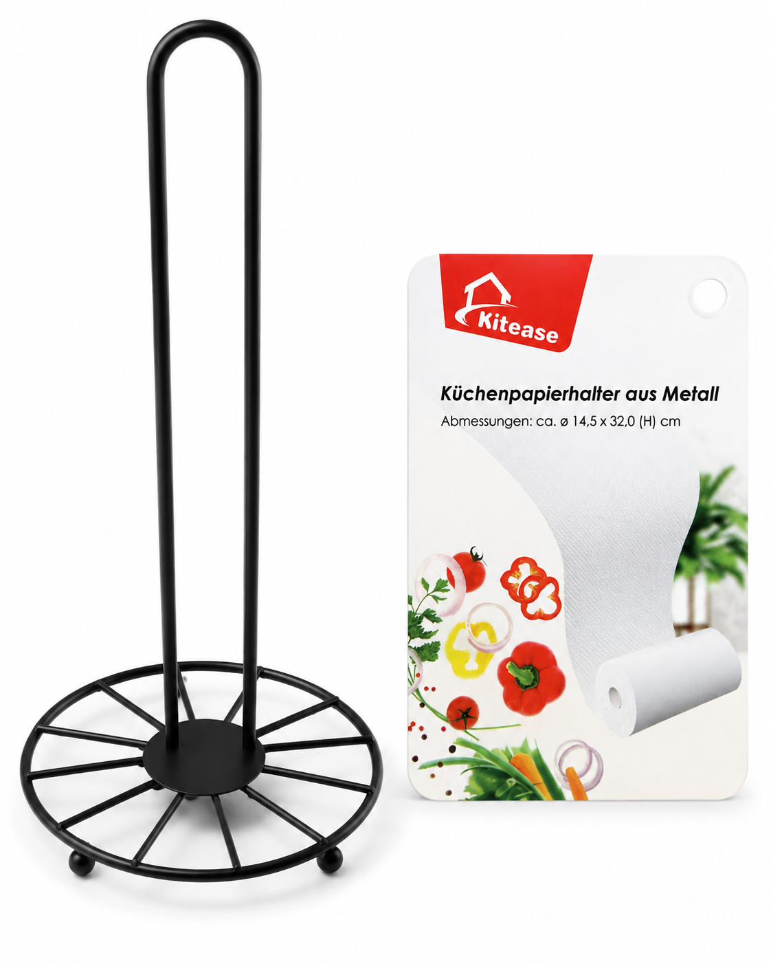 Küchenrollenhalter Küchenpapierhalter aus Metall Höhe 32cm Bild 3