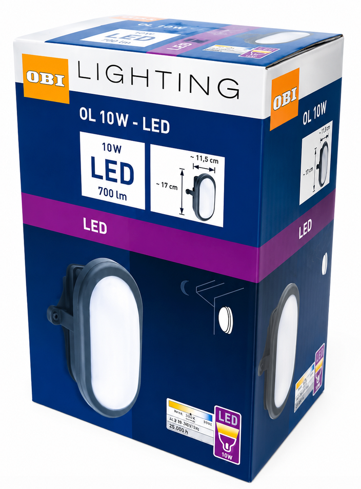 LED OVALLEUCHTE 10W SCHWARZ Bild 2