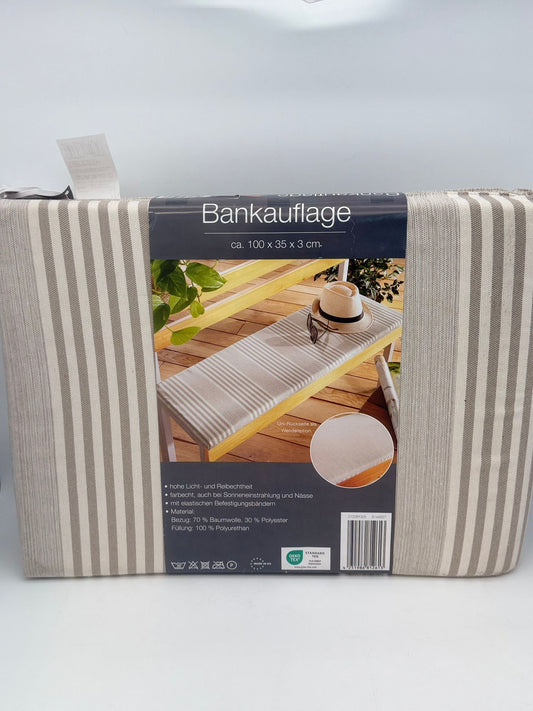 Bankauflage 100x35x3 cm beige / grau