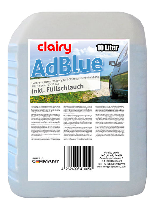 Clairy AdBLue 10 Liter Kanister mit Fuellschlauch