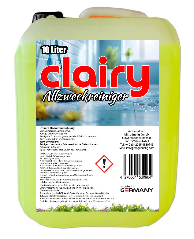 Clairy Allzweckreiniger 10 Liter Kanister