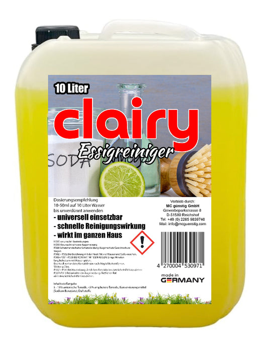 Clairy Essigreiniger 10 Liter Kanister