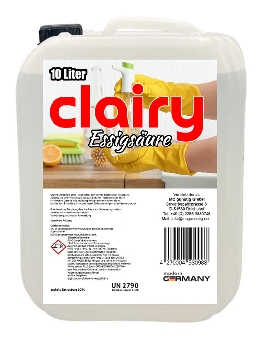 Clairy Essigsaeure 10 Liter Kanister