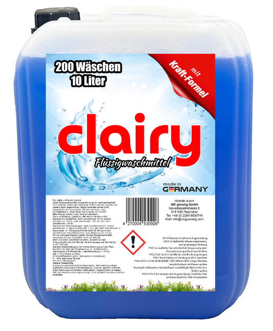 Clairy Fluessigwaschmittel 10 Liter Kanister