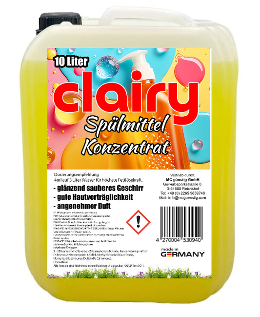 Clairy Spülmittel Konzentrat 10 Liter Kanister