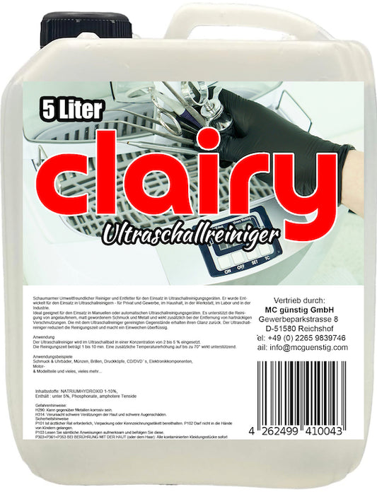 Clairy Ultraschallreiniger 5 Liter Kanister