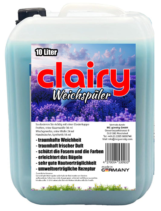 Clairy Weichspüler 10 Liter Kanister
