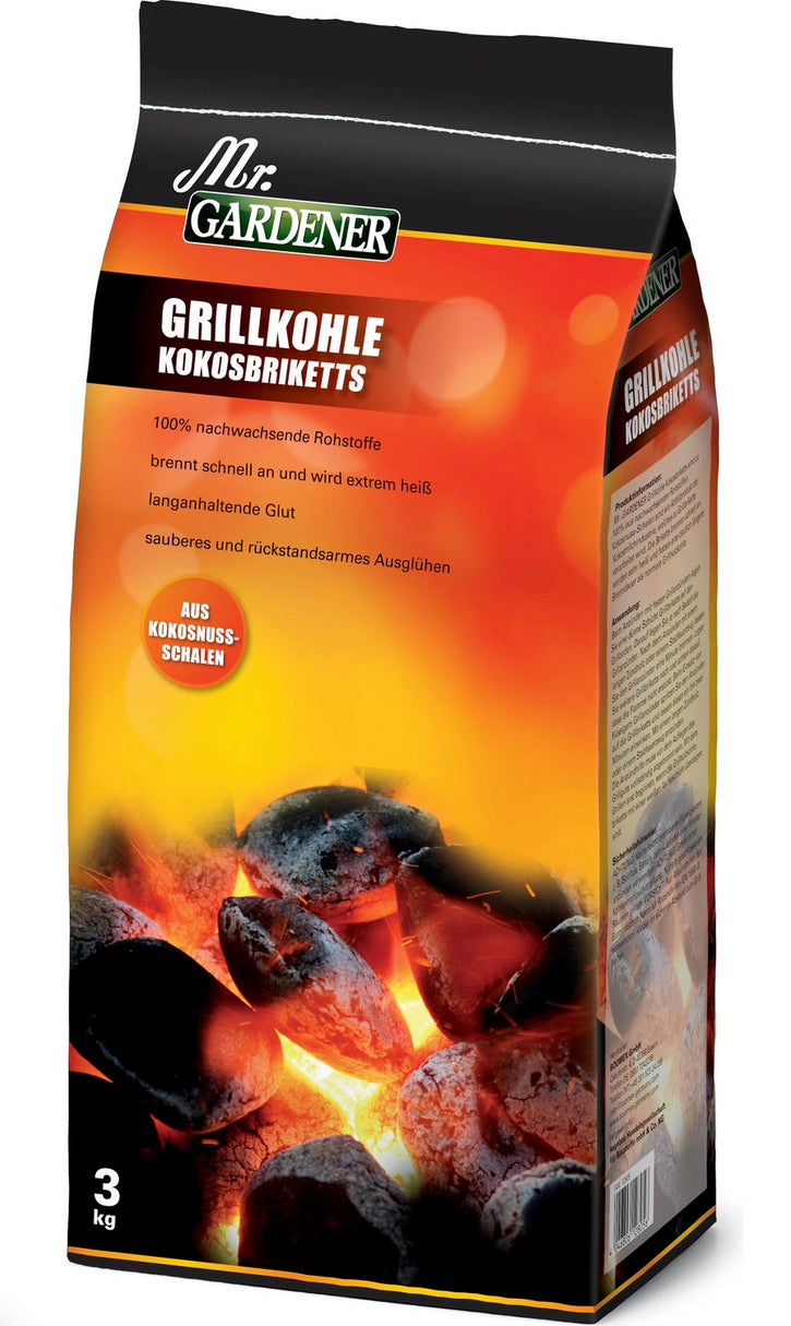Grillkohle Kokosbriketts, aus Kokosnuss-Schalen 3 kg