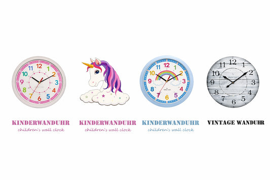 Kinder- und Vintage Wanduhr im Mix versch. Mod.