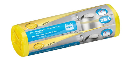 15er Rolle Müllbeutel mit Tragegriff und Duft 25L